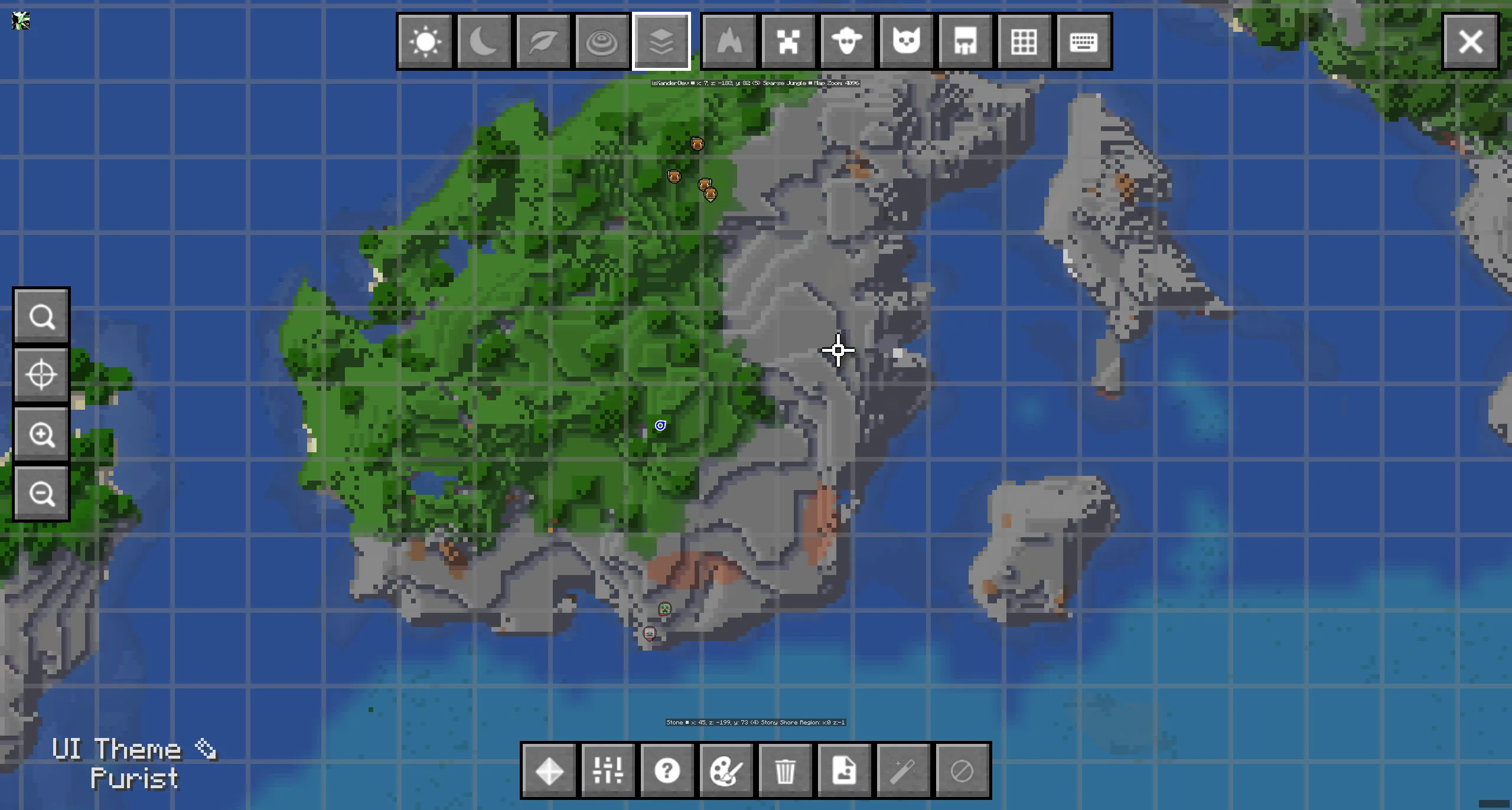 JourneyMap fullscreen interface with Controlify